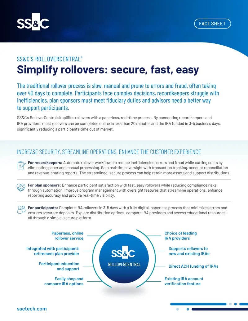 SS&C RolloverCentral Fact Sheet