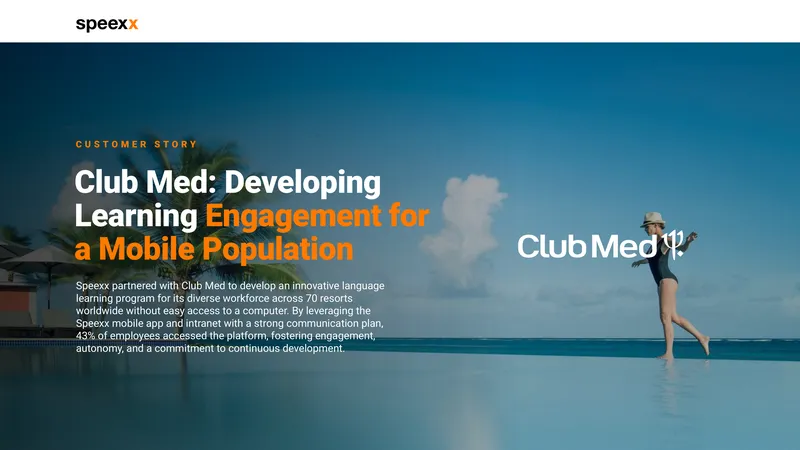 Club Med Language Learning Program Development