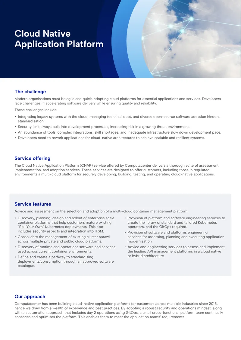 Cloud Native Application Platform Service Overview