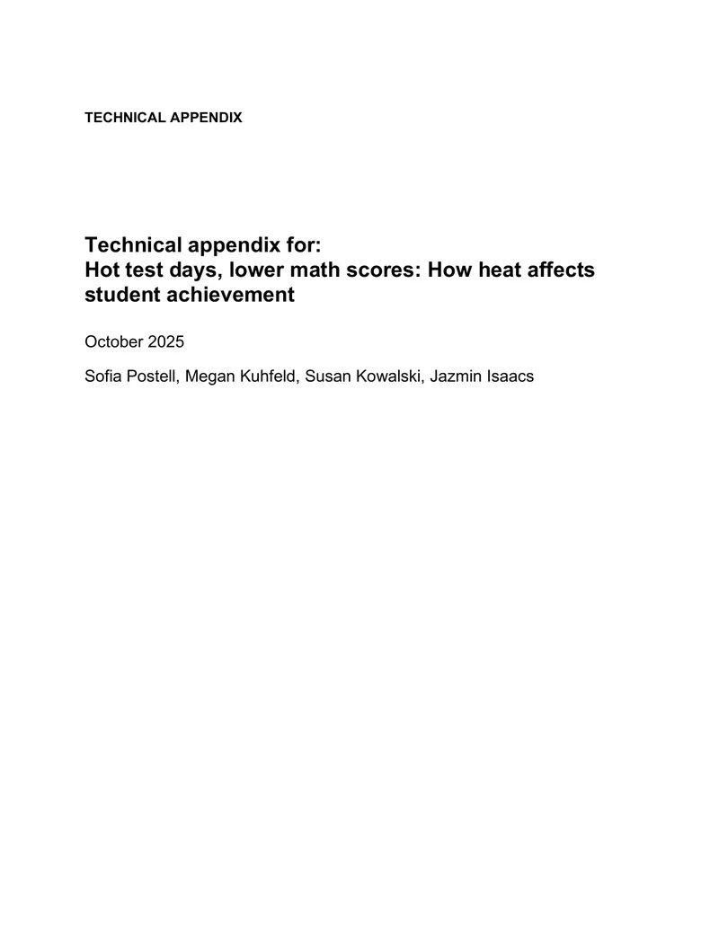Technical Appendix for Heat Effects on Student Achievement