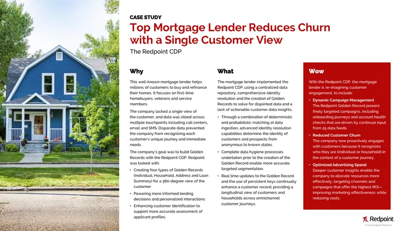 Mortgage Lender Implements Customer Data Platform