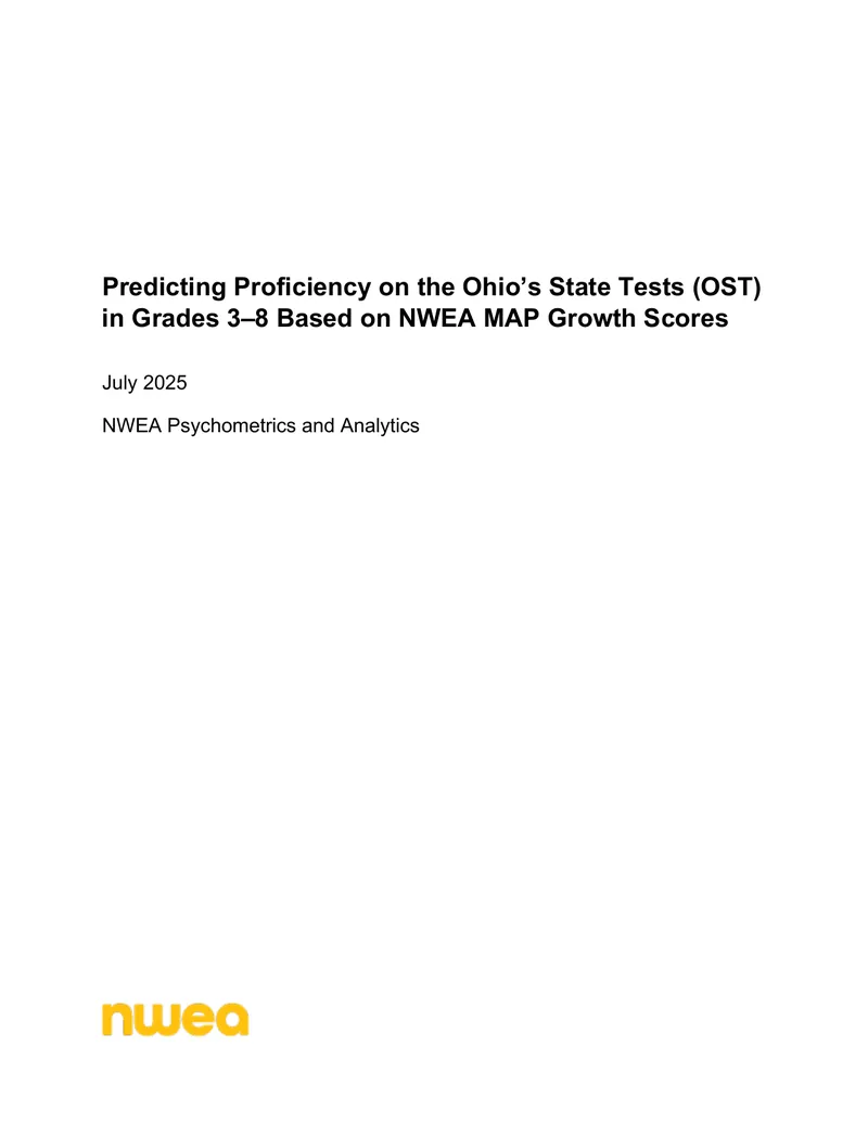 Predicting Proficiency on Ohio's State Tests from MAP Growth Scores