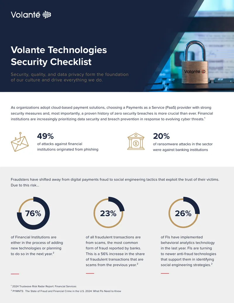 Security Checklist for Payments as a Service Providers