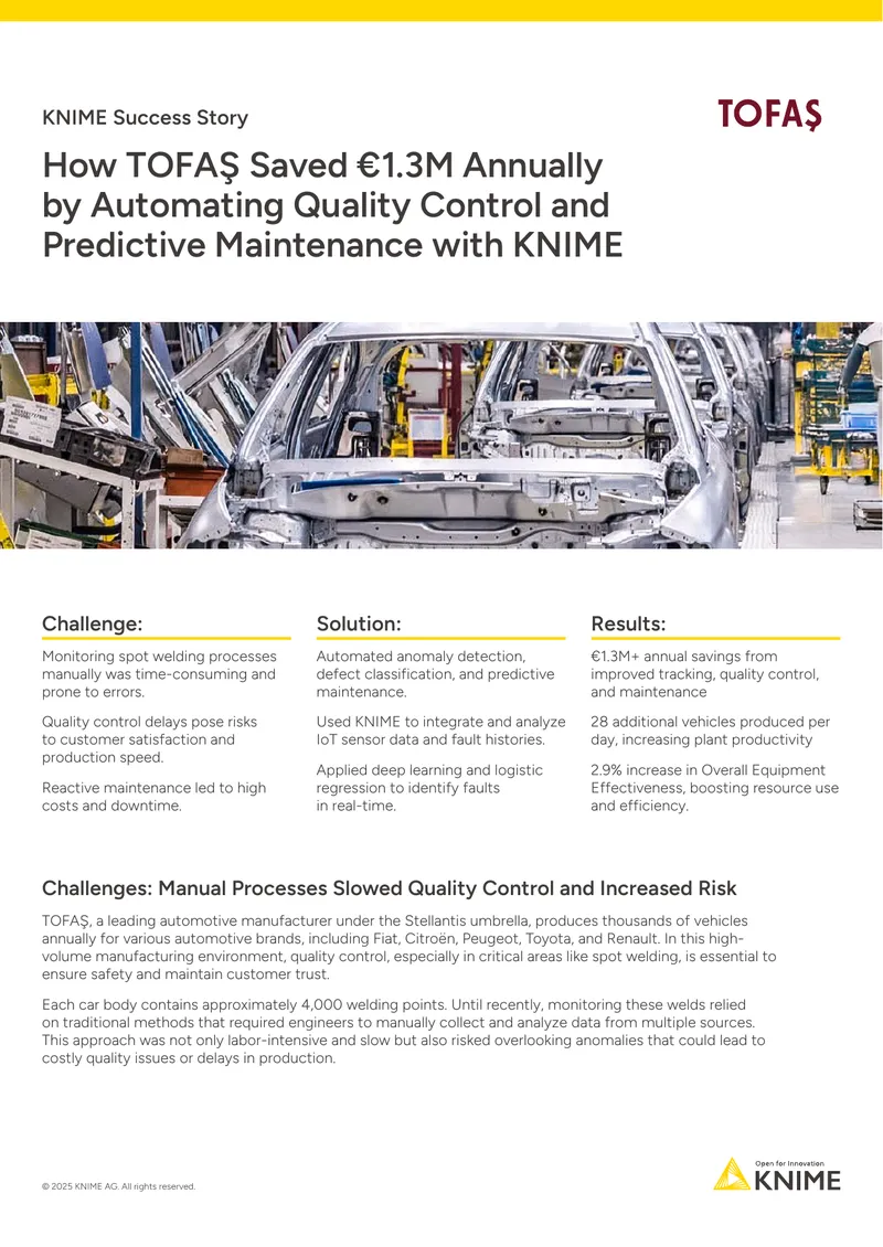 TOFAŞ Automates Quality Control with KNIME