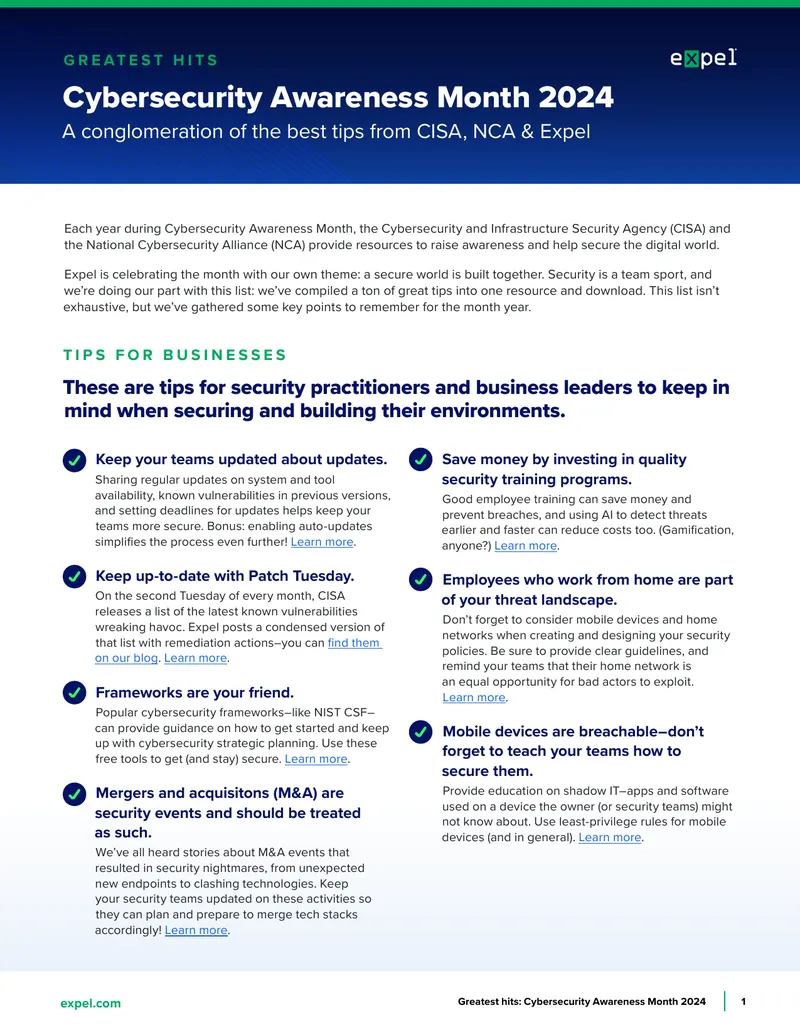 Cybersecurity Awareness Month 2024 Tips Compilation