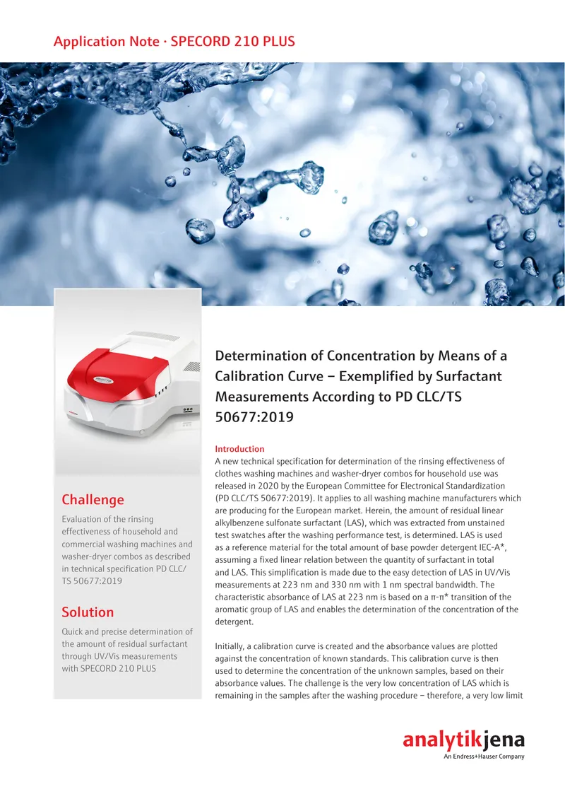 Determination of Rinsing Effectiveness in Washing Machines
