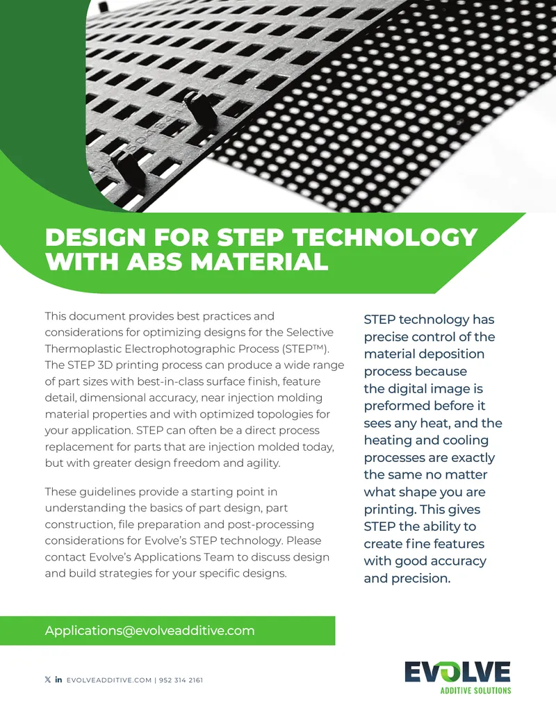 Design Guidelines for STEP Technology with ABS Material