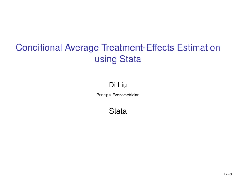 Conditional Average Treatment-Effects Estimation Using Stata
