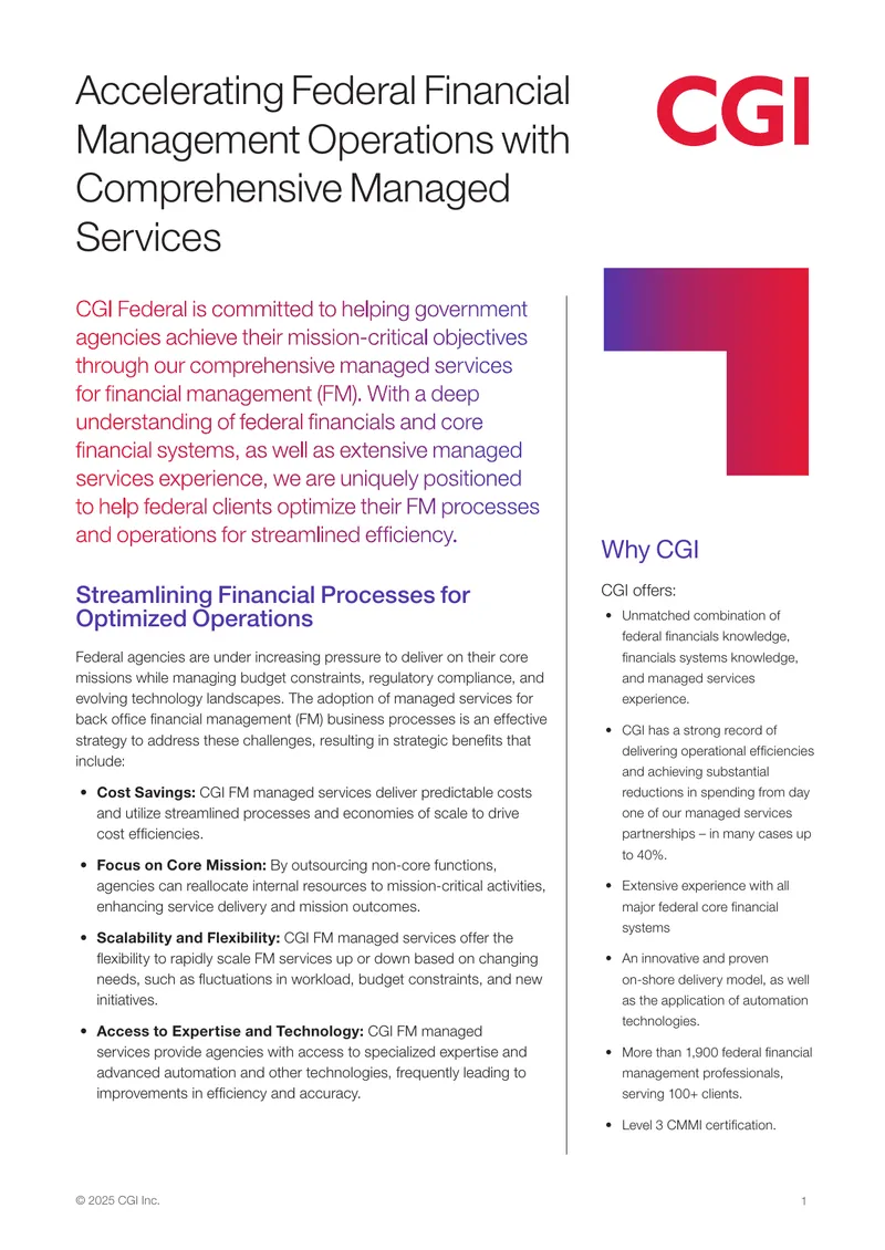 Managed Services for Federal Financial Management