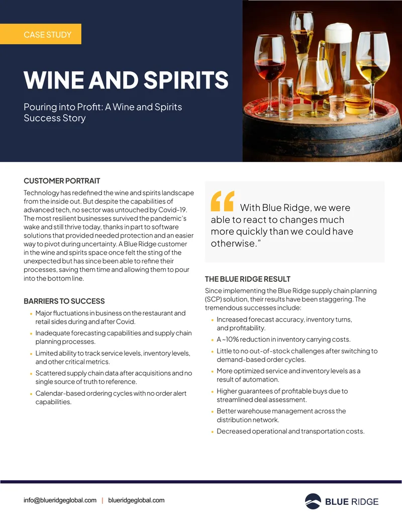 Wine and Spirits Supply Chain Success Case Study
