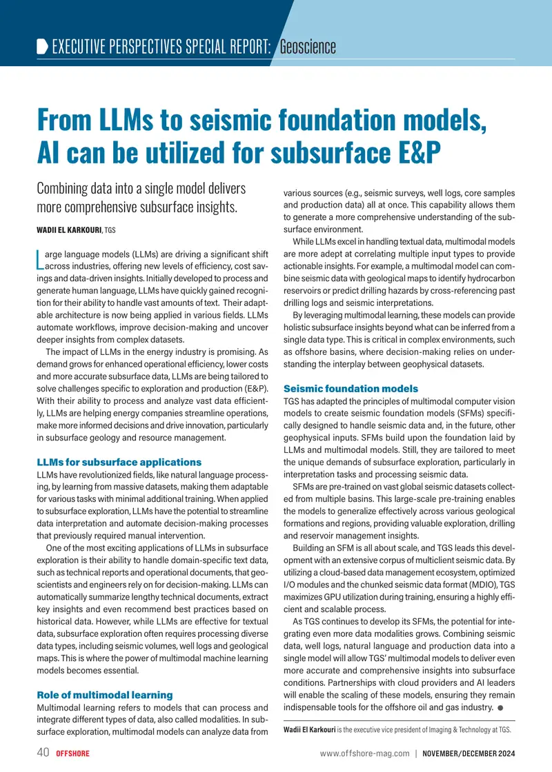 Utilization of AI in Subsurface Exploration