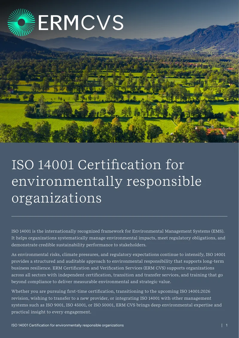 ISO 14001 Certification for Environmental Management Systems