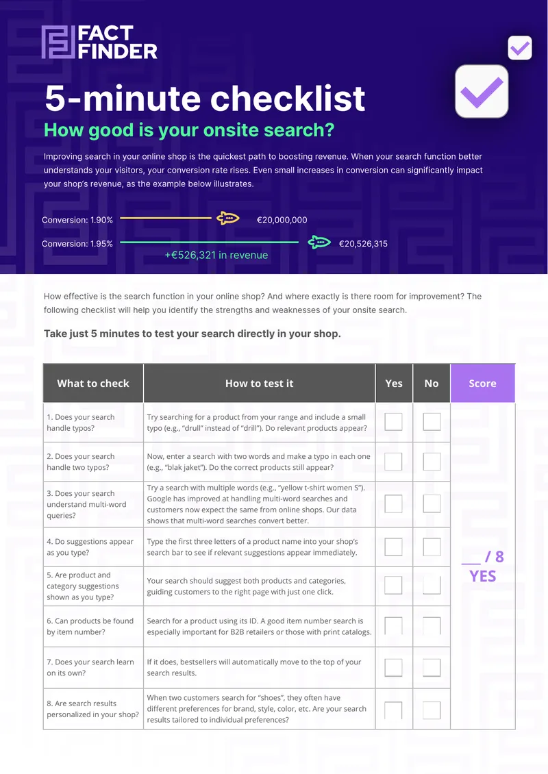 Onsite Search Functionality Improvement Checklist