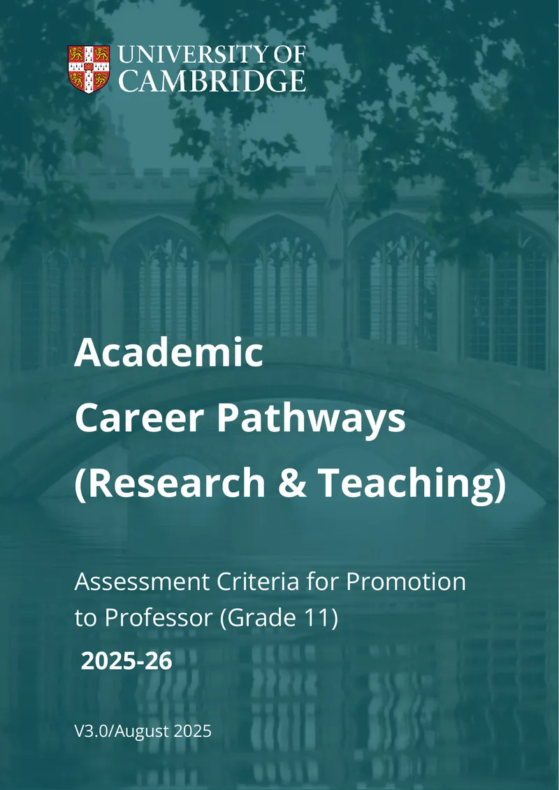 Assessment Criteria for Promotion to Professor