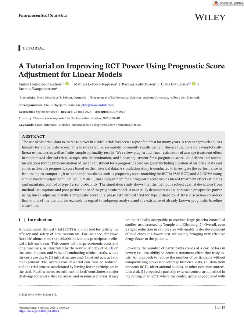 Improving RCT Power Using Prognostic Score Adjustment