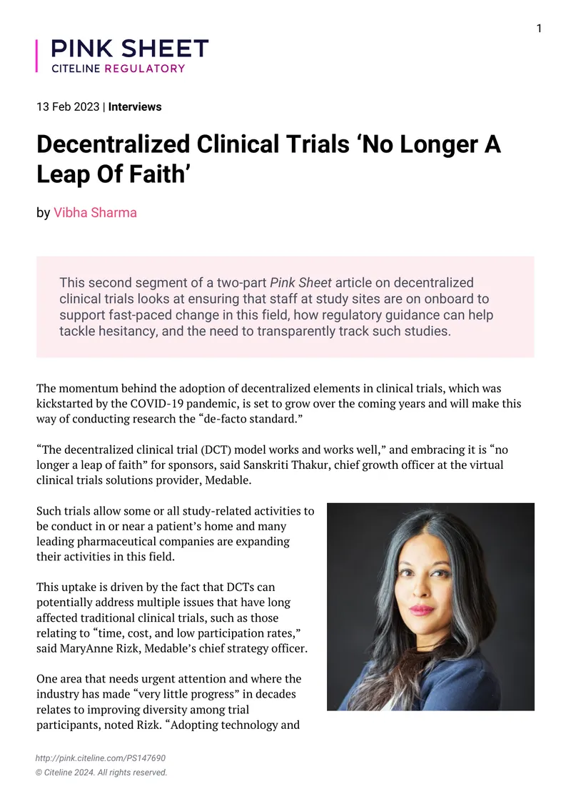 Decentralized Clinical Trials Adoption and Challenges