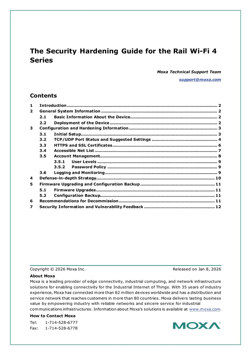 Security Hardening Guide for Rail Wi-Fi 4 Series