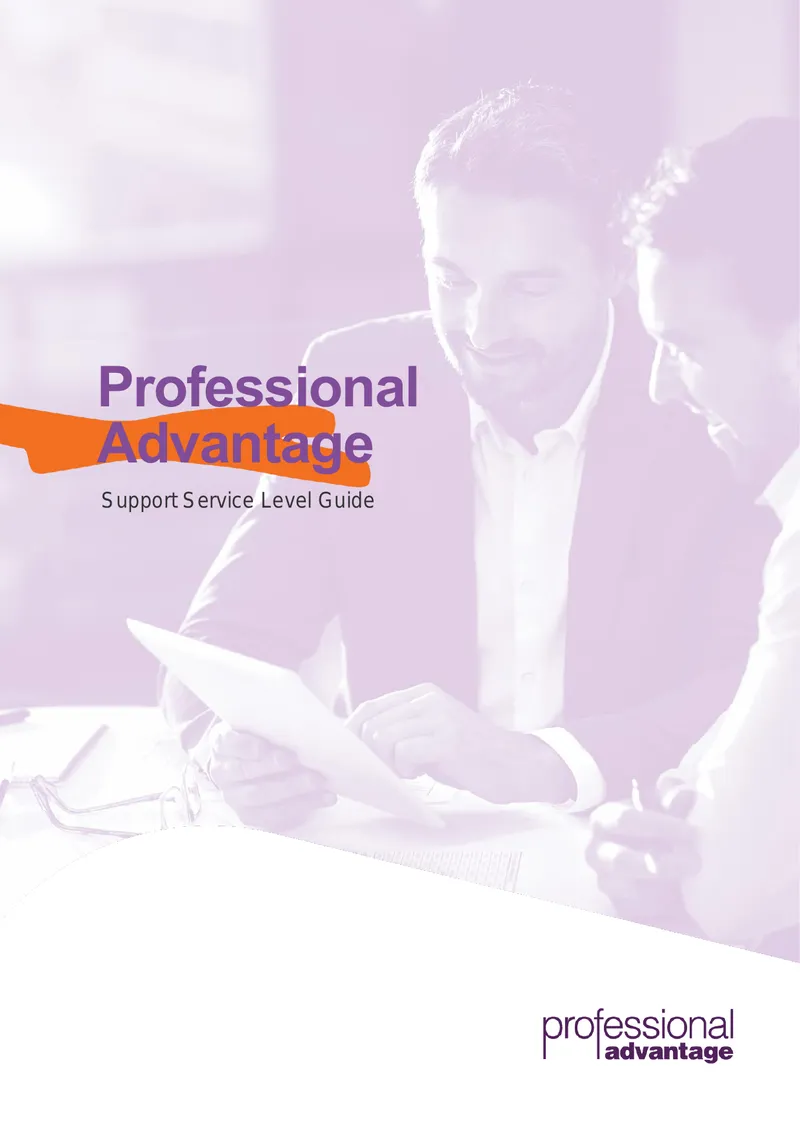 Professional Advantage Support Service Level Guide