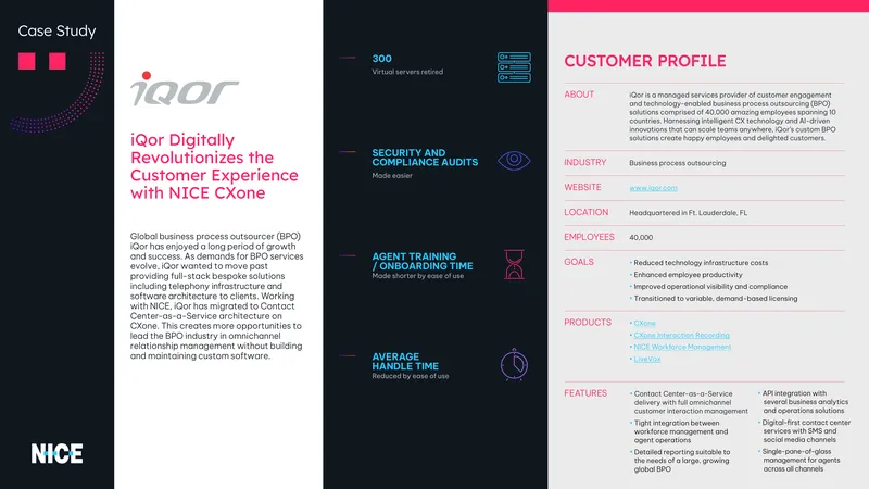 iQor's Transition to NICE CXone for BPO Services