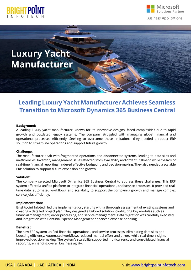 Luxury Yacht Manufacturer Implements Microsoft Dynamics 365