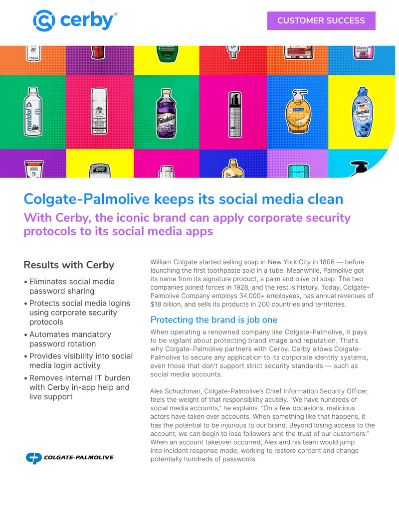 Colgate-Palmolive Social Media Security Strategy