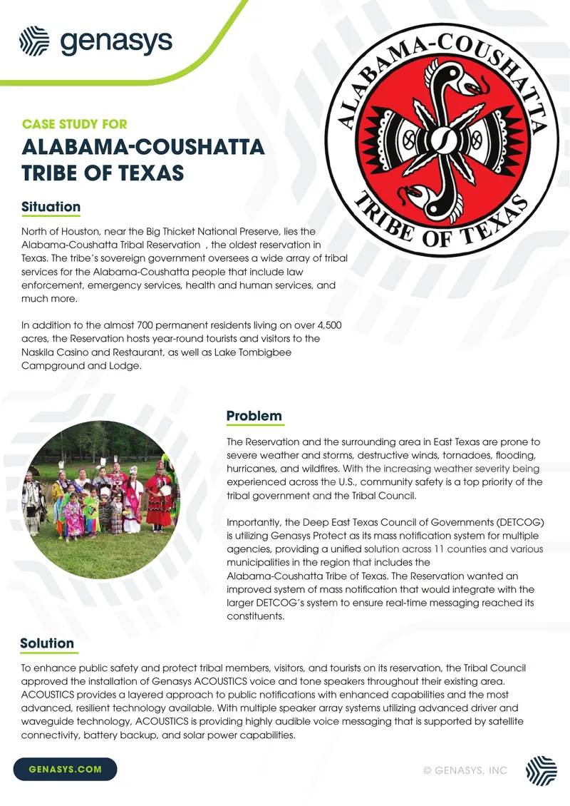 Alabama-Coushatta Tribe Emergency Notification System Case Study