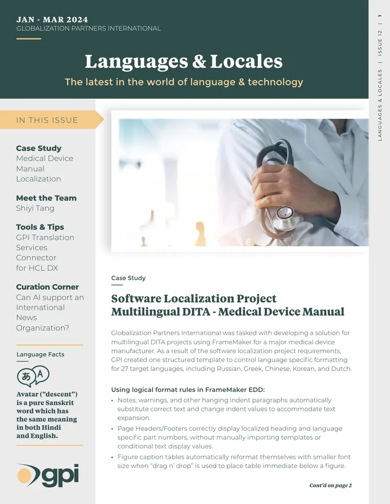 Software Localization Project for Medical Device Manual