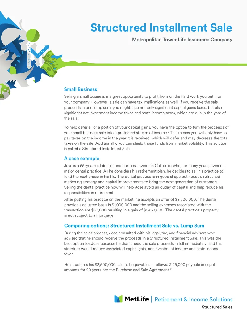 Structured Installment Sale for Small Business Sales