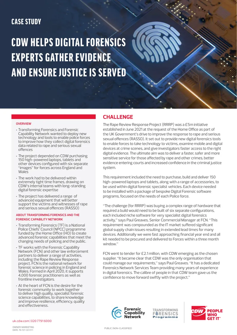 Digital Forensics Equipment Deployment Case Study