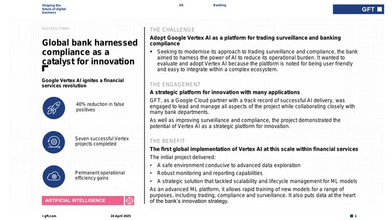 Global Bank Adopts Google Vertex AI for Compliance