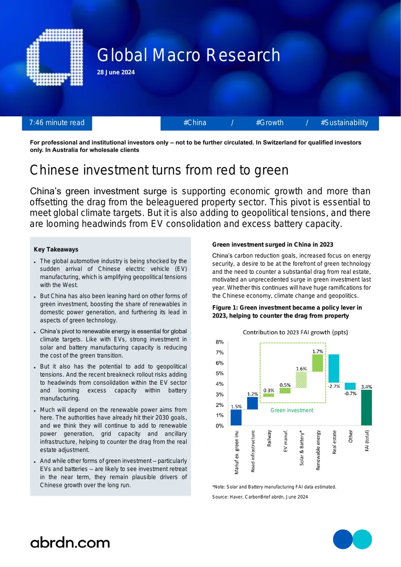 China's Green Investment and Economic Growth Analysis