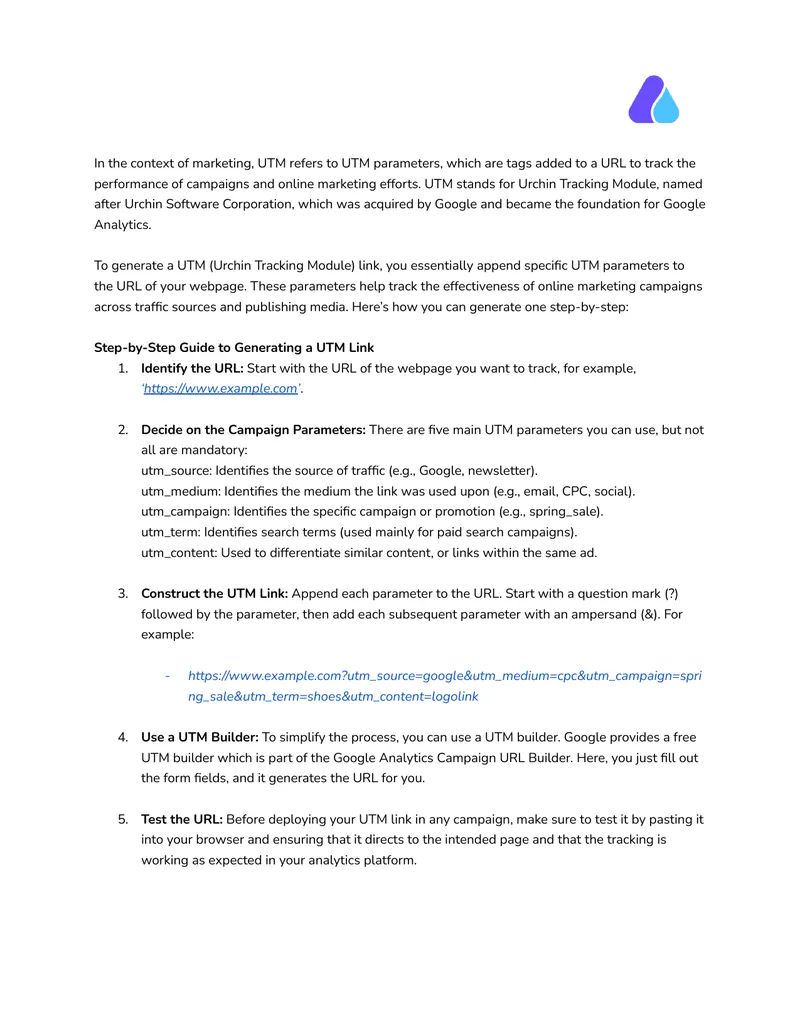Guide to Generating UTM Links for Marketing