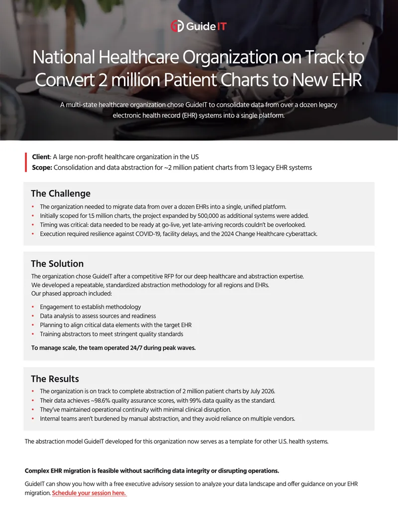 EHR Migration Strategy for Healthcare Organization