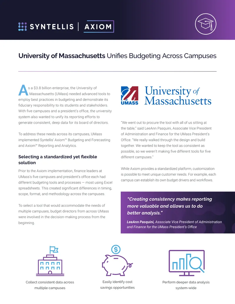University of Massachusetts Budgeting System Implementation
