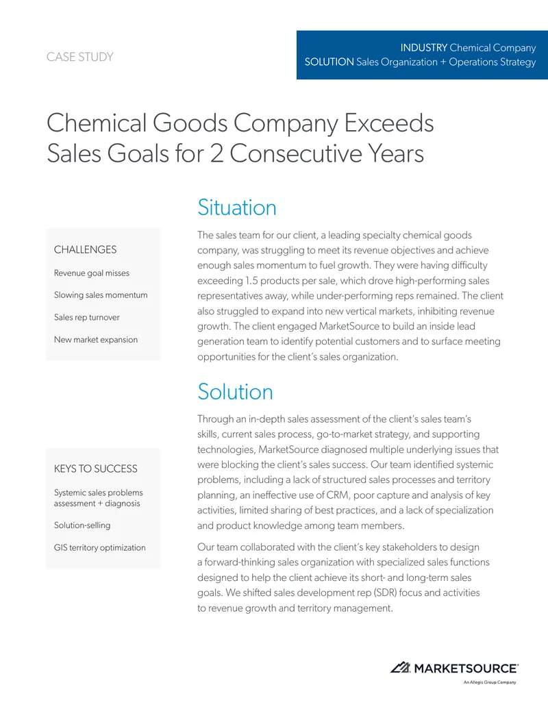 Sales Organization and Operations Strategy Case Study