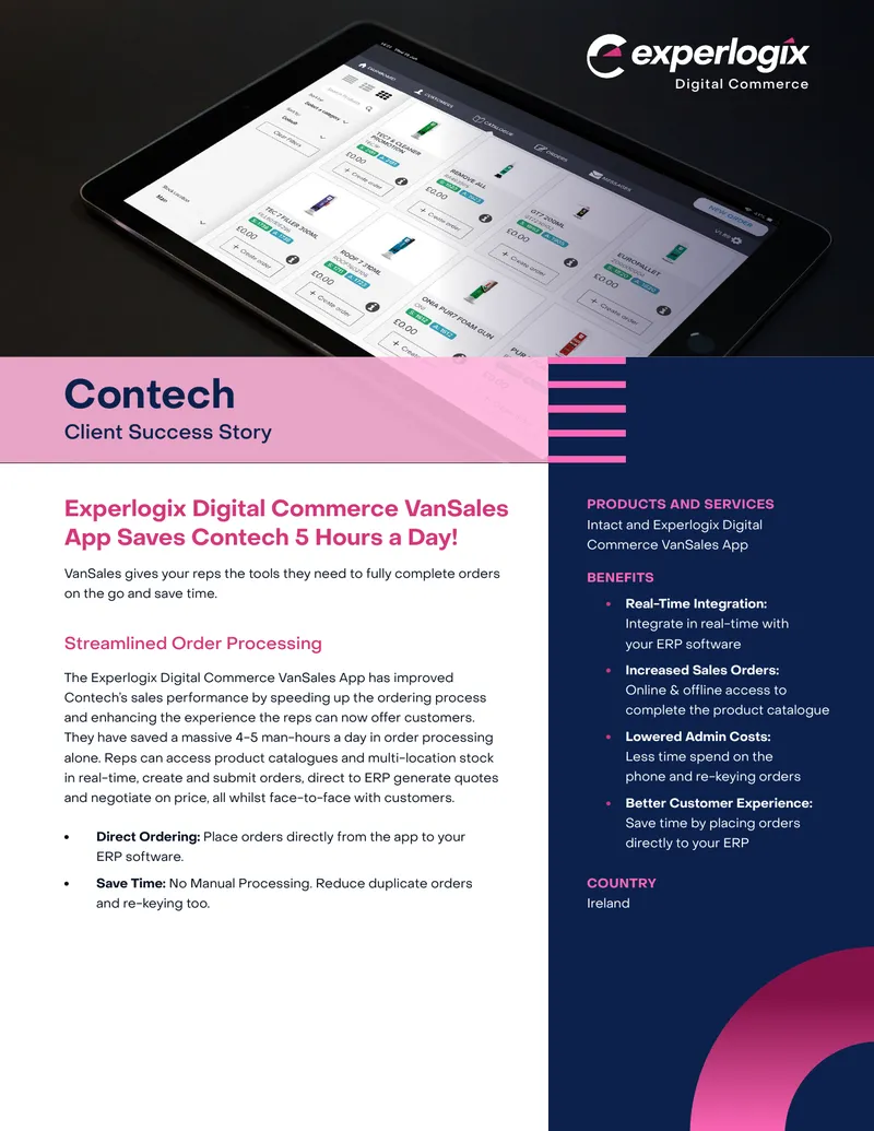 Experlogix Digital Commerce VanSales App Implementation