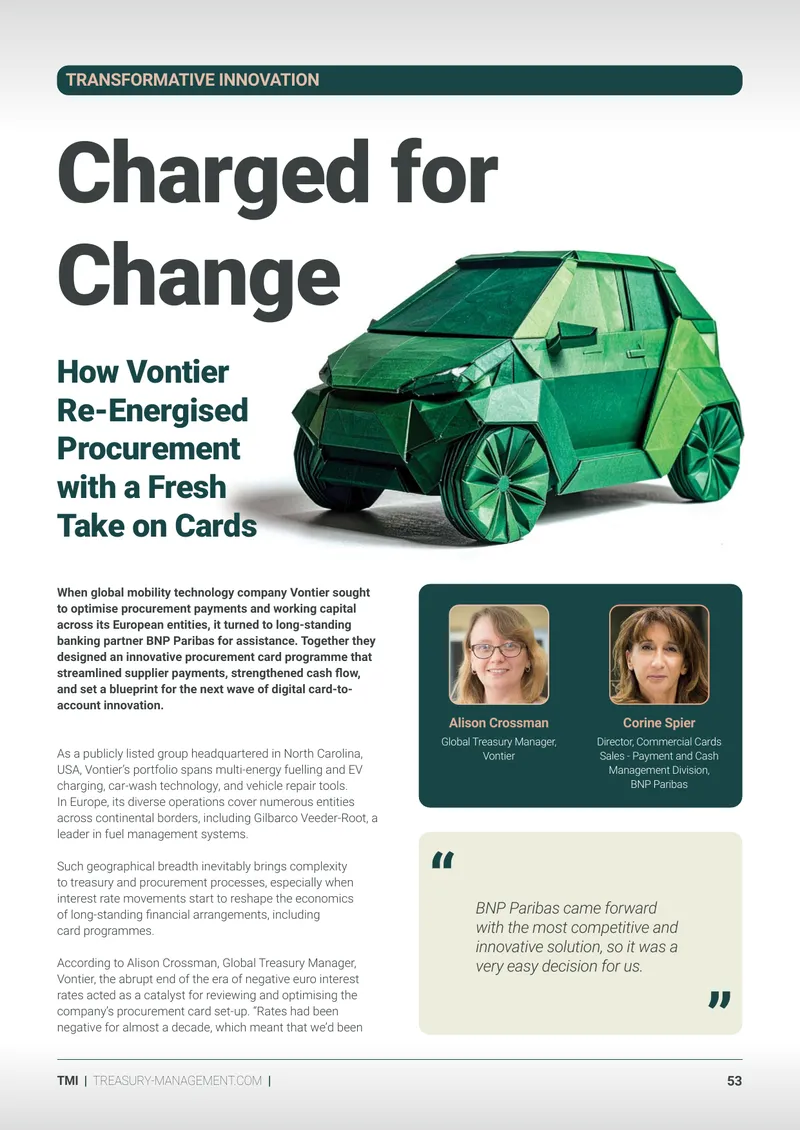 Vontier Procurement Card Programme Optimization