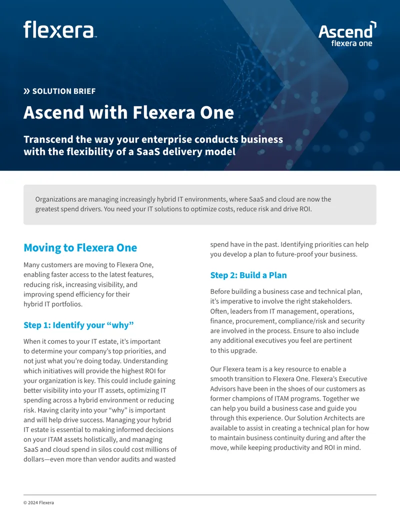 Transitioning to Flexera One for Hybrid IT Management