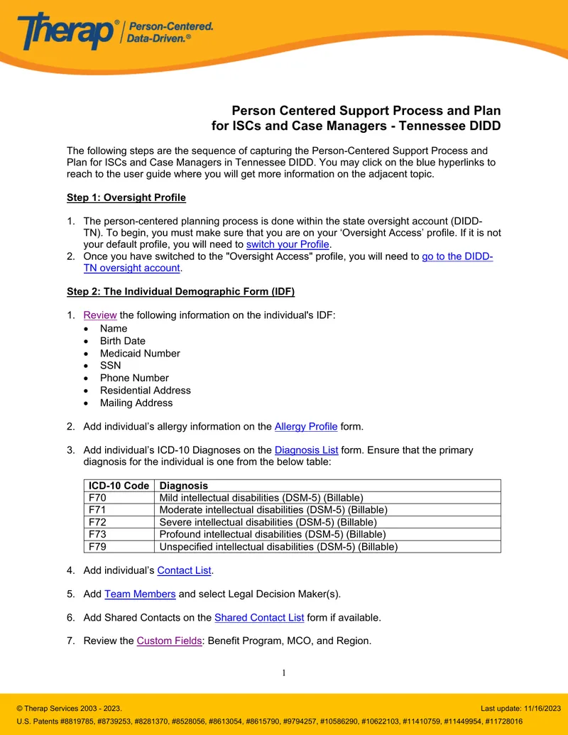 Person Centered Support Process and Plan for ISCs and Case Managers
