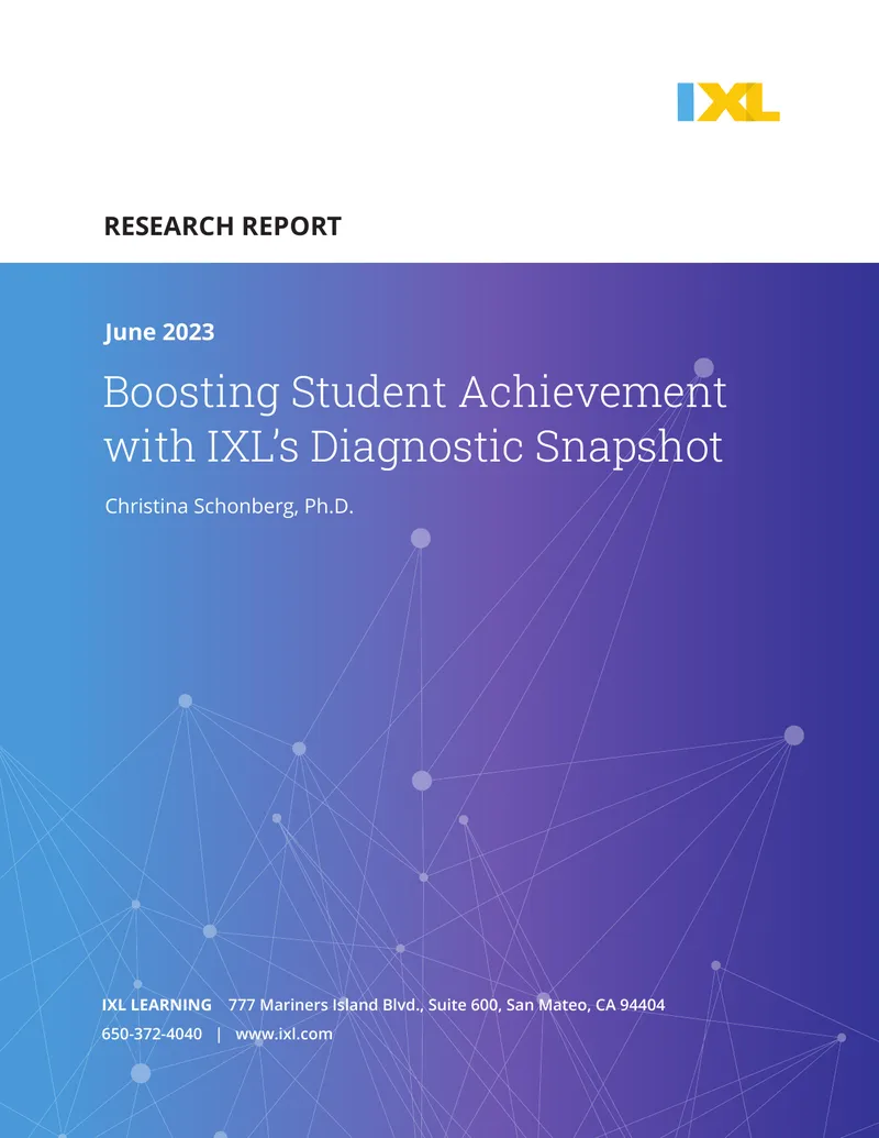 Impact of IXL Diagnostic Snapshot on Student Achievement