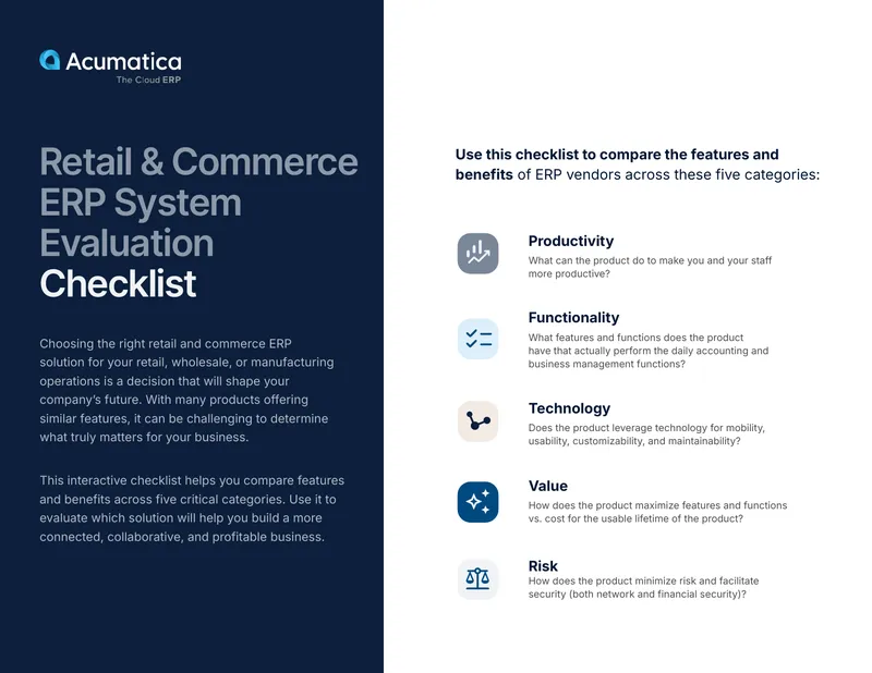 Retail and Commerce ERP System Evaluation Checklist