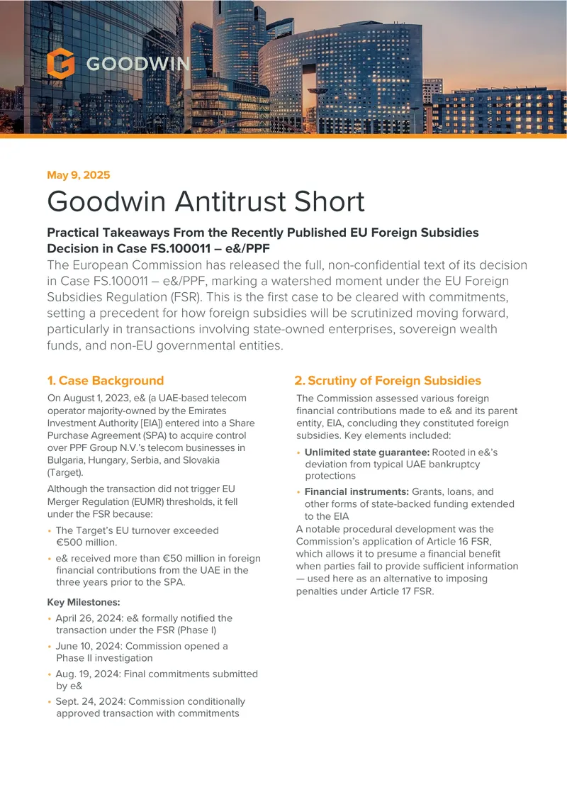 EU Foreign Subsidies Regulation Case FS.100011 Analysis