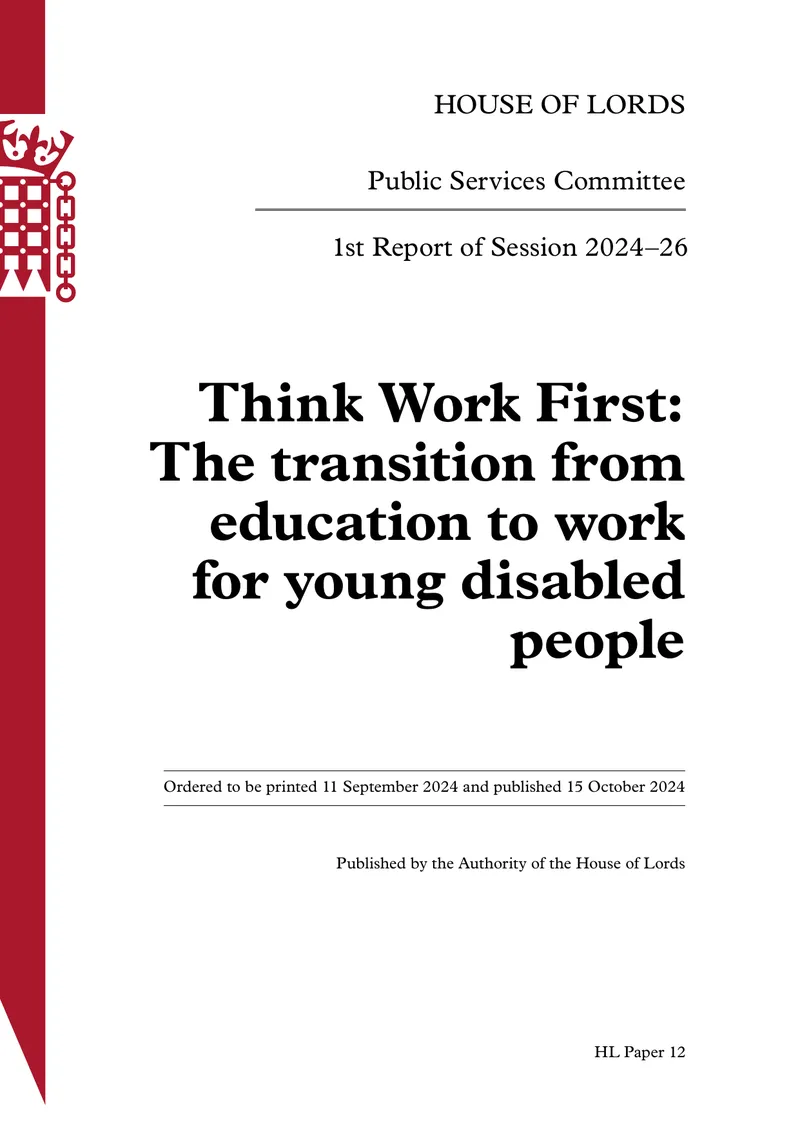 Think Work First: Supporting Young Disabled People into Work