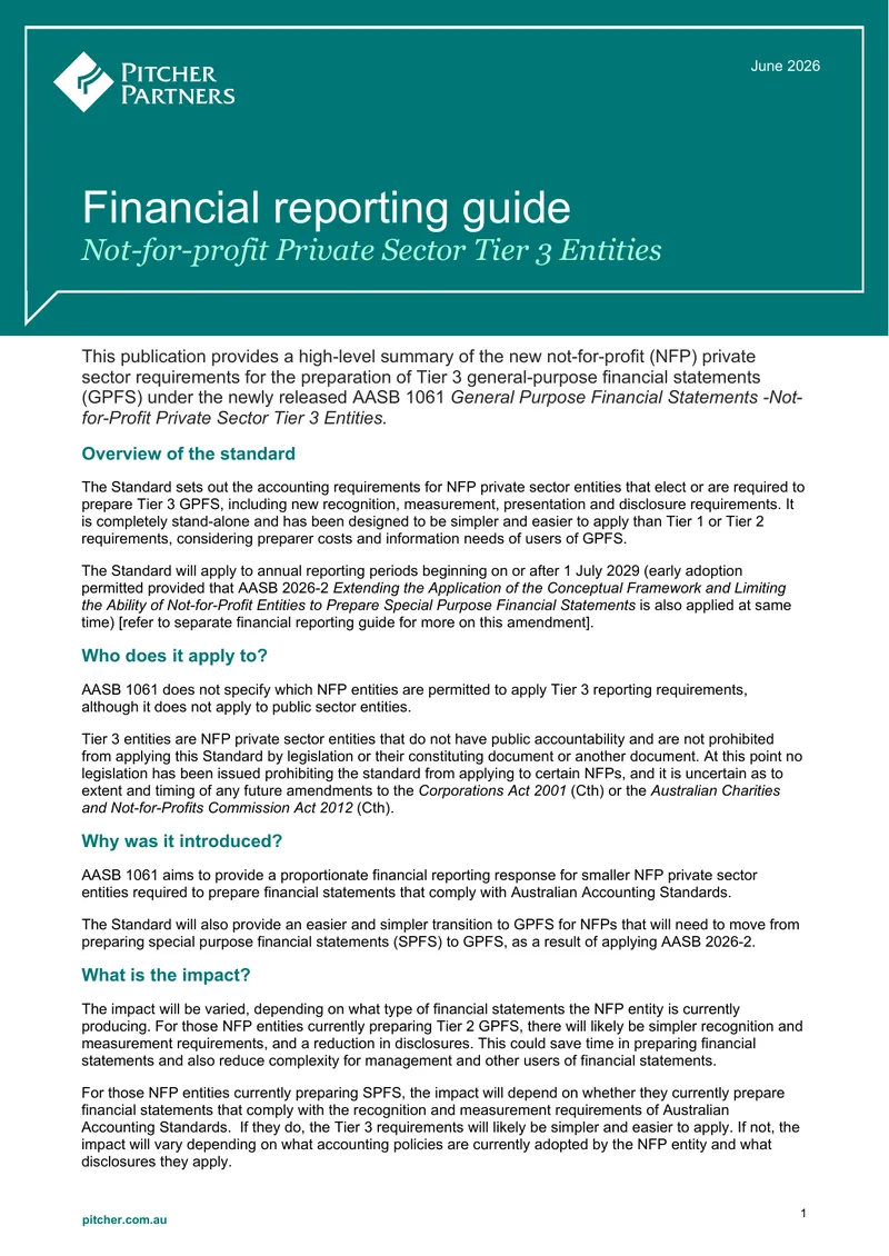 Financial Reporting Guide for Tier 3 NFP Entities