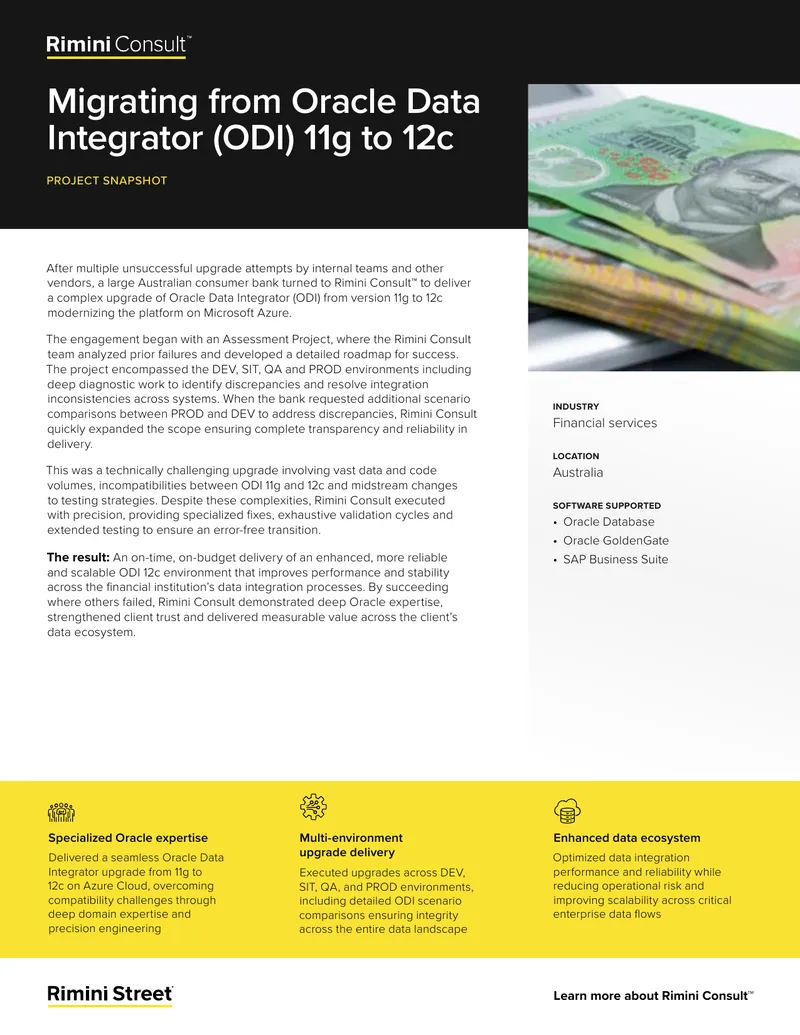 Oracle Data Integrator Upgrade Project Case Study