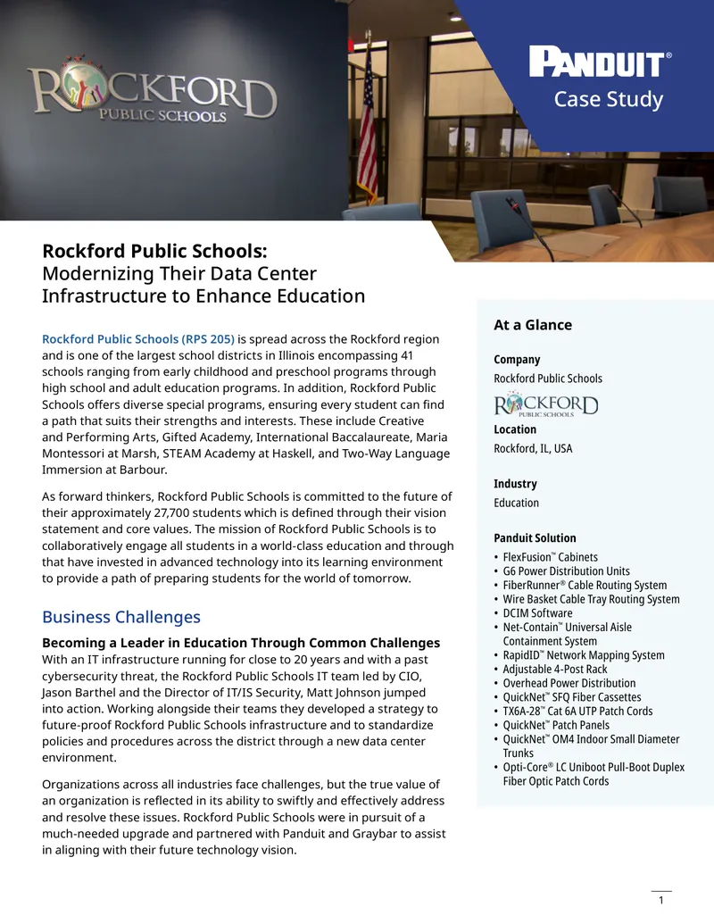 Rockford Public Schools Data Center Modernization Case Study