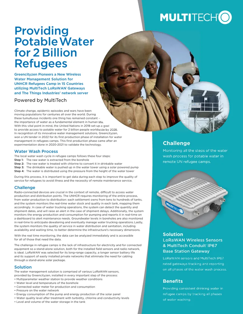 Wireless Water Management Solution for Refugee Camps