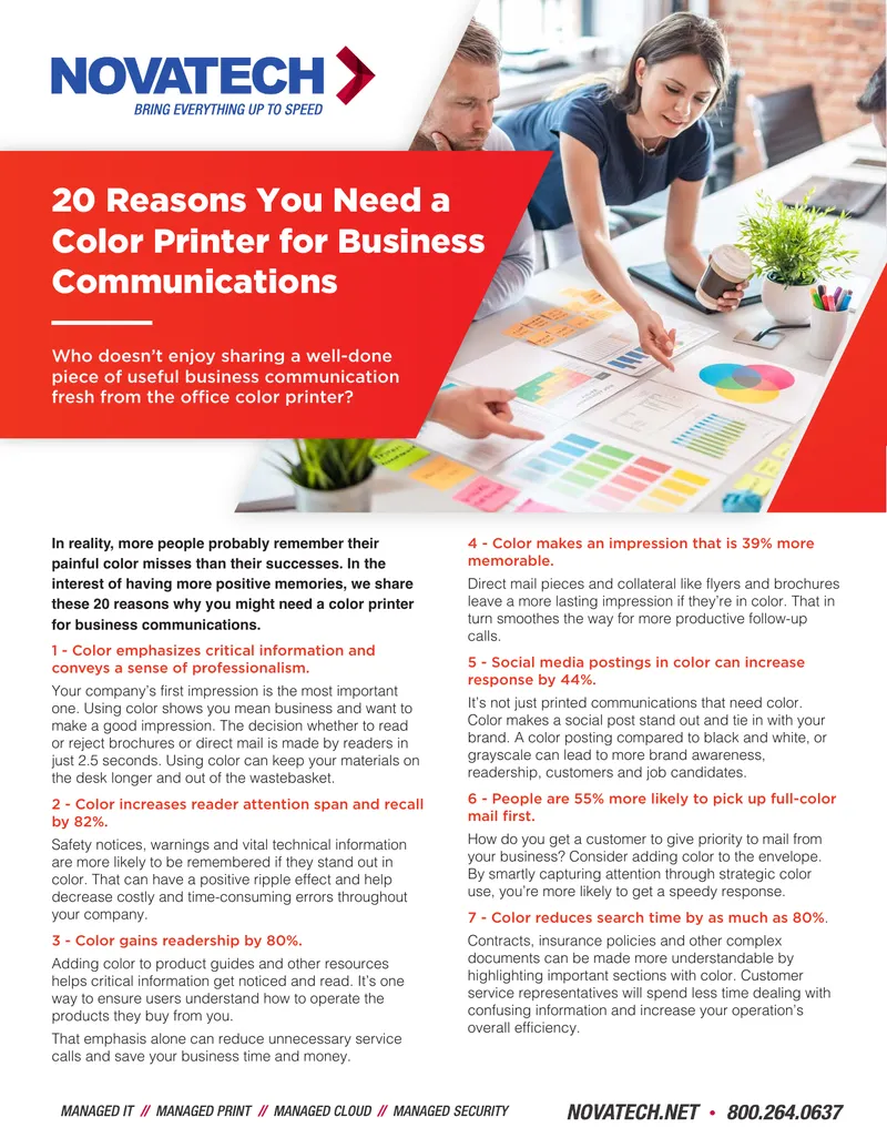 20 Reasons for Color Printing in Business Communications