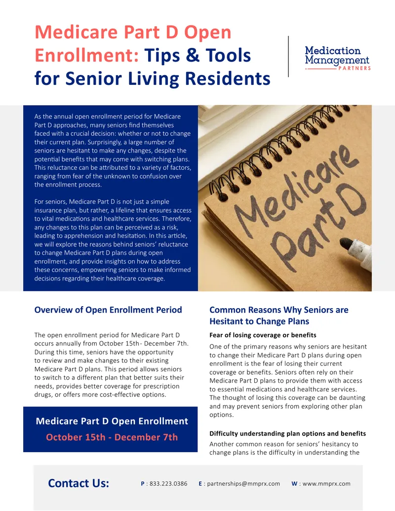 Medicare Part D Open Enrollment Tips for Seniors