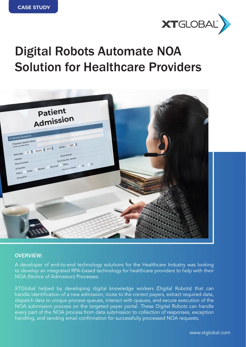 Digital Robots for NOA Process Automation in Healthcare